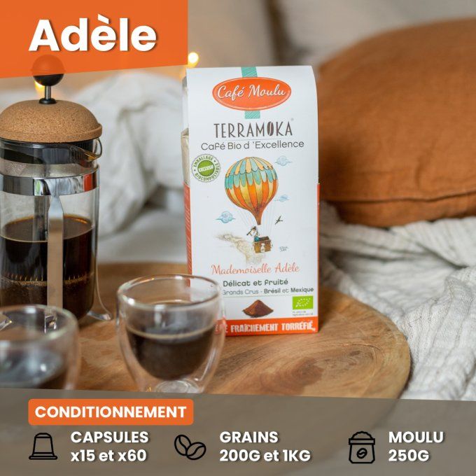 MADEMOISELLE ADELE - CAFE DE BRESIL ET DU MEXIQUE BIO